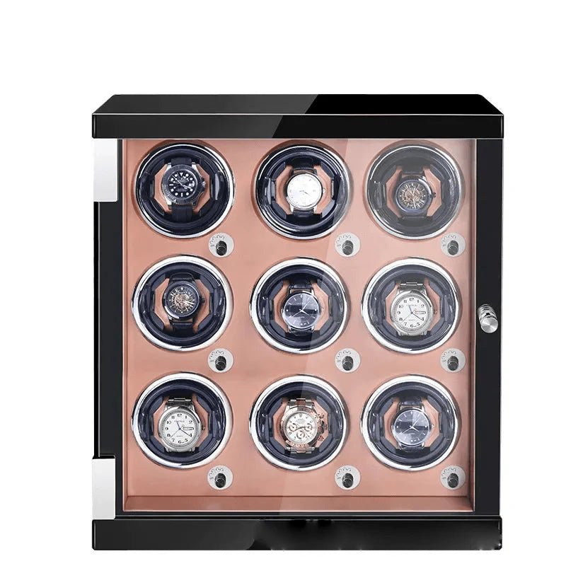 WATCHMATIC Bruno Brown Luxury Watch Winder - 9 Slots 14:200006151Black Brown-9;5:201452367Vertical type D - WatchMatic
