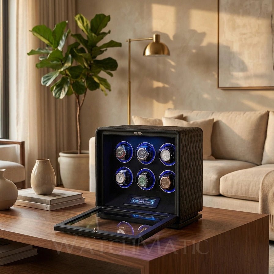 WATCHMATIC Vento Luxury 6 - Slot Watch Winder 14:10Black 6 Slots - WatchMatic