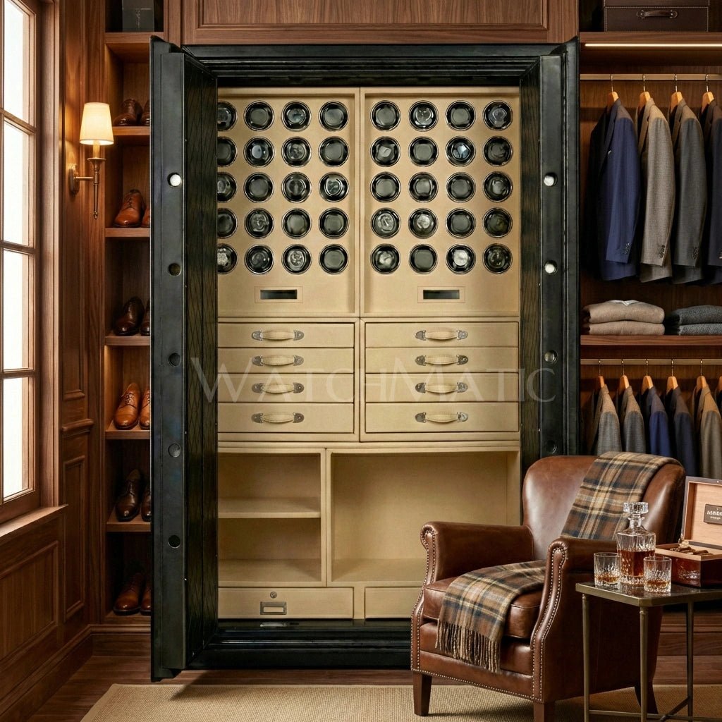 buy Sovereign™ Leather Vault – Dual Door Watch Safe Cabinet at WatchMatic with free shipping