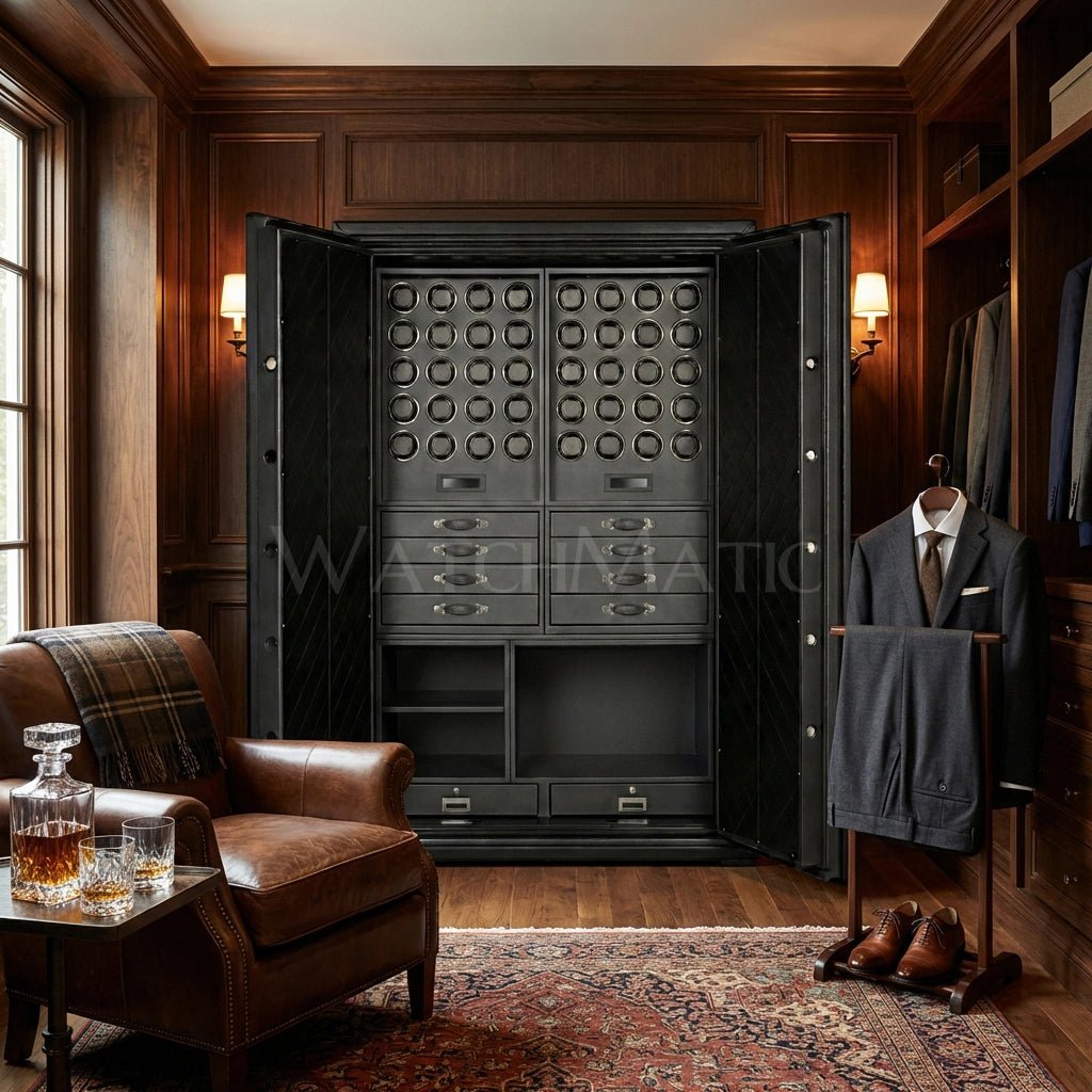 buy Sovereign™ Leather Vault – Dual Door Watch Safe Cabinet at WatchMatic with free shipping